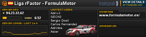 Liga rFactor - FormulaMotor TeamSpeak Viewer Liga rFactor - FormulaMotor TeamSpeak Viewer
